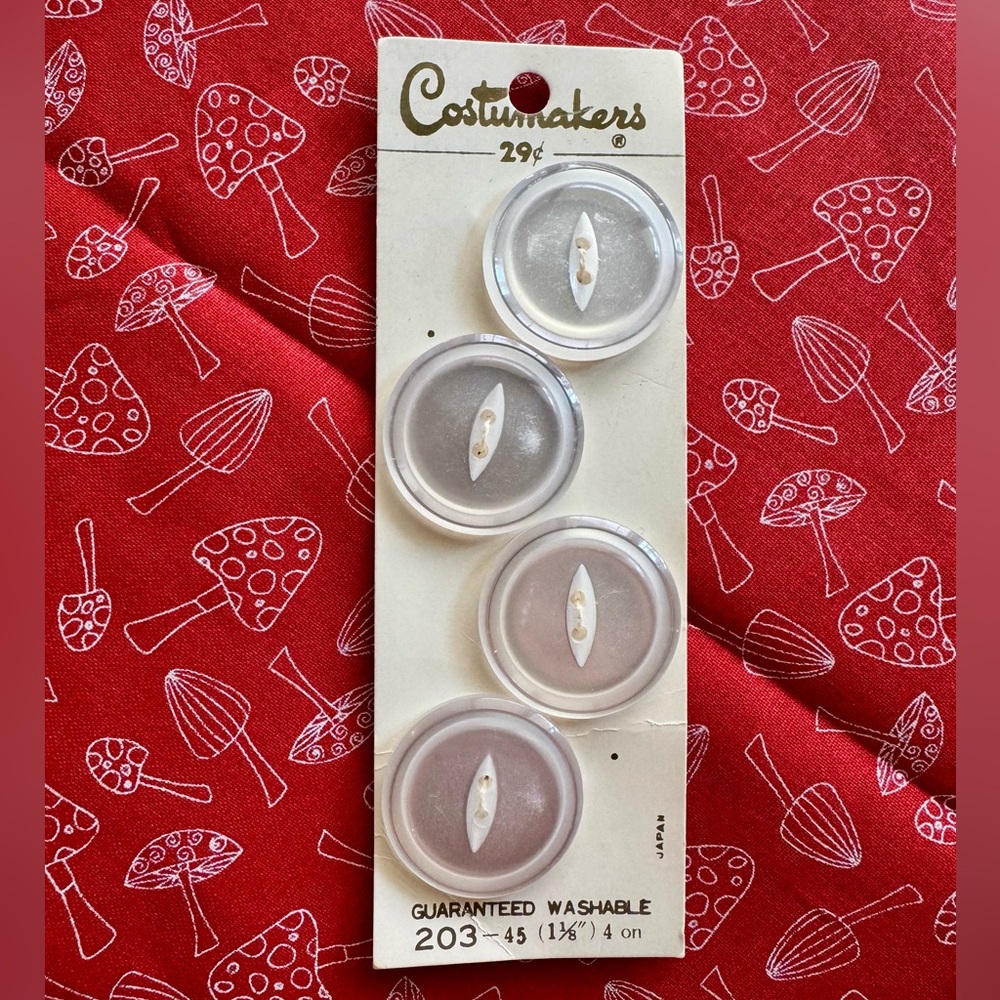 Costumakers vintage four pack of buttons - opaque - 1-1/8 inch